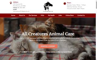 All Creatures Animal Care website