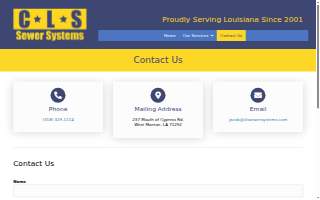 CLS Sewer Systems of West Monroe website