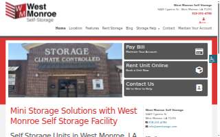 West Monroe Self Storage website