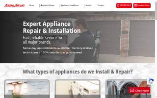 Acadiana Appliance website
