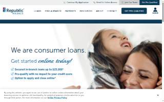Republic Finance of Zachary website