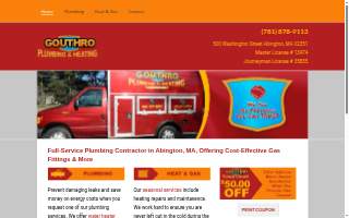 Gouthro Plumbing & Heating website