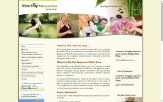 New Hope Acupuncture and Wellness Massage website