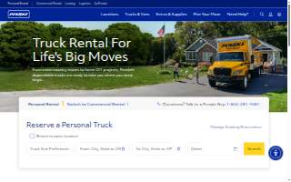 Penske Truck Rental of Acton website