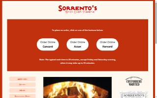 Sorrento's Pizzeria website