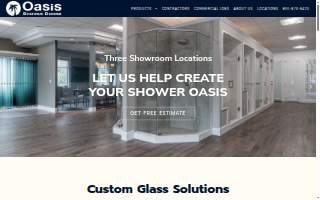 Oasis Shower Doors website