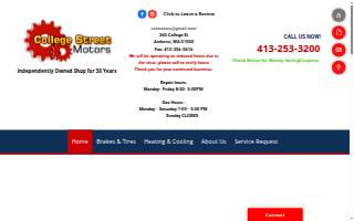 College Street Motors website