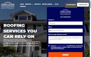 Commonwealth Roofing and Siding website