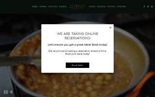 Zomsa Restaurant and Bar website