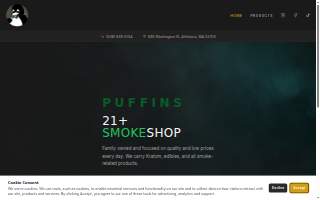 Puffins Smoke Shop of Attleboro website