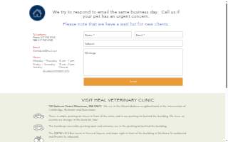 Heal Veterinary Clinic website