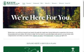Keefe Funeral Homes website