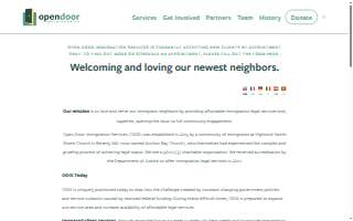Open Door Immigration Services website