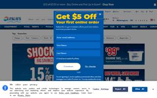 Leslie's Pool Supplies of Billerica website