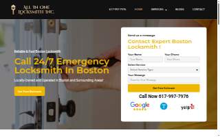 All In One Locksmith Inc. website