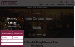 City Winery Boston website