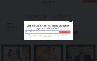 Cohen's Fashion Optical of Boston website
