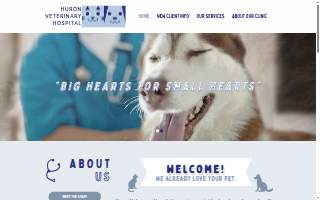 Huron Veterinary Hospital website