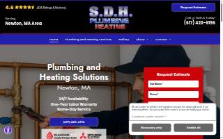S.D.H. Plumbing & Heating website