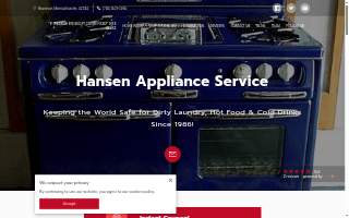 Hansen Appliance Service website