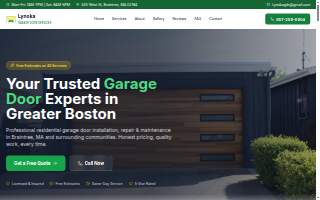 Lynoka Garage Door Services of Braintree website