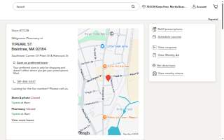 Walgreens Pharmacy of Braintree website