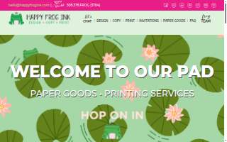 Happy Frog Ink website