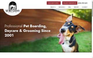 Secret Garden Pet Resort website