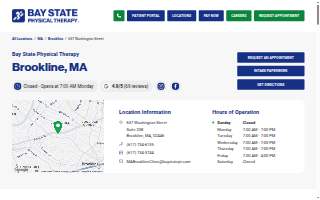 Bay State Physical Therapy of Brookline website