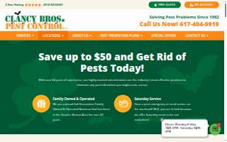 Clancy Brothers Pest Control of Brookline website