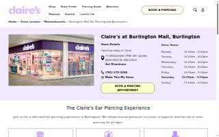 Claire's of Burlington website