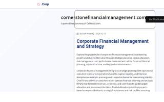 Cornerstone Financial Management LLC of Burlington website