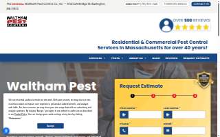 Waltham Pest Control of Burlington website