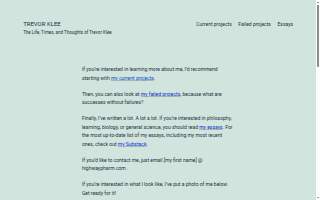 Trevor Klee, Tutor website