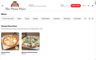 Pizza Place website