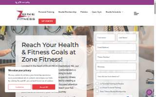 Zone Fitness Chelmsford website