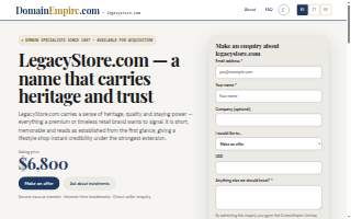 The Legacy Store website