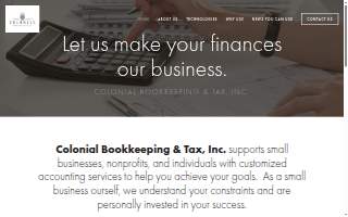 Colonial Bookkeeping & Tax, Inc. website