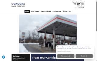 Concord Gas & Carwash website