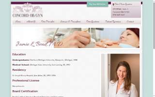 Concord Ob/Gyn Associates: Bond Jamie MD website
