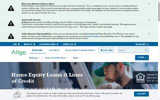 Align Credit Union of Danvers website