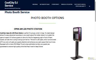 CoolCity Wedding DJ & Photo Booth Service website