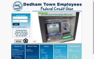 Dedham Credit Union website