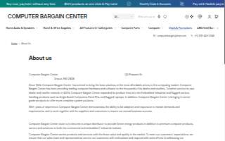 Computer Bargain Center website