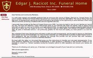 Edgar J. Racicot Inc. Funeral Home website