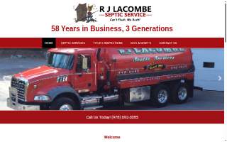 R J Lacombe Septic Services website