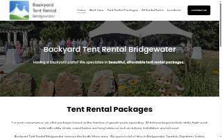 Backyard Tent Rental (Bridgewater) website