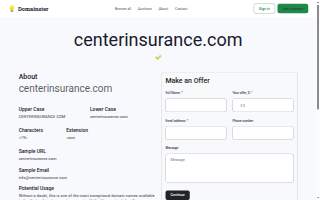 Center Insurance Agency website