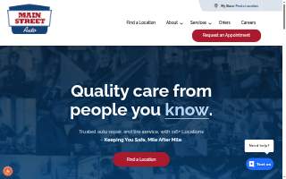 Main Street Auto website