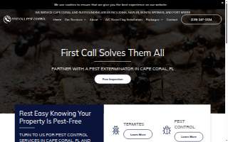 First Call Animal and Pest Control website